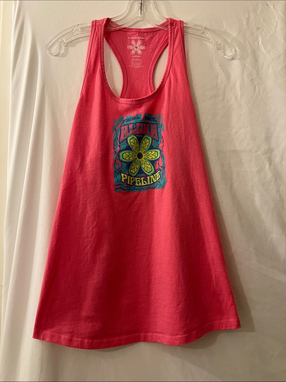 Pipeline Floral Graphic Racerback Tank Top - Pink